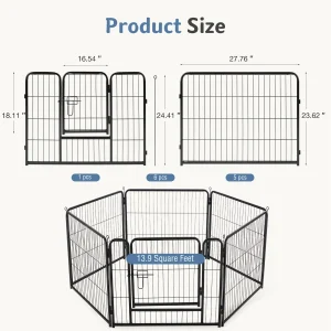 JHK 6 Panels Metal Dog Playpen
