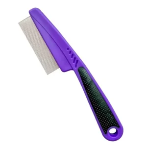 Flea Comb with Rubber Handle,