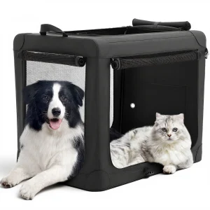 c Foldable Soft Dog Crate Portable Pet Kennel with 3 Doors