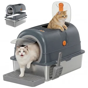 24IN Stainless Steel Cat Litter Box